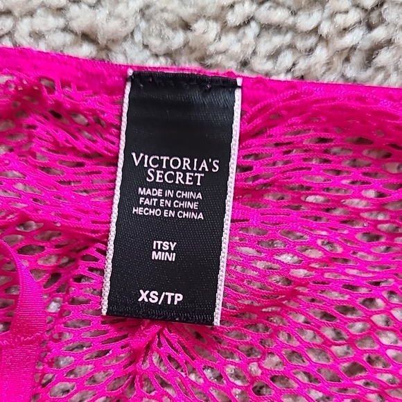 NWOT Victoria's Secret Pink Lace Netting Itsy Mini - Picture 2 of 11